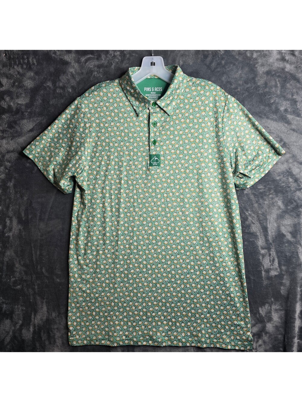 Pins & Aces Dancing Pimento 4.0 Men's Golf Polo Sz Medium Limited Edition